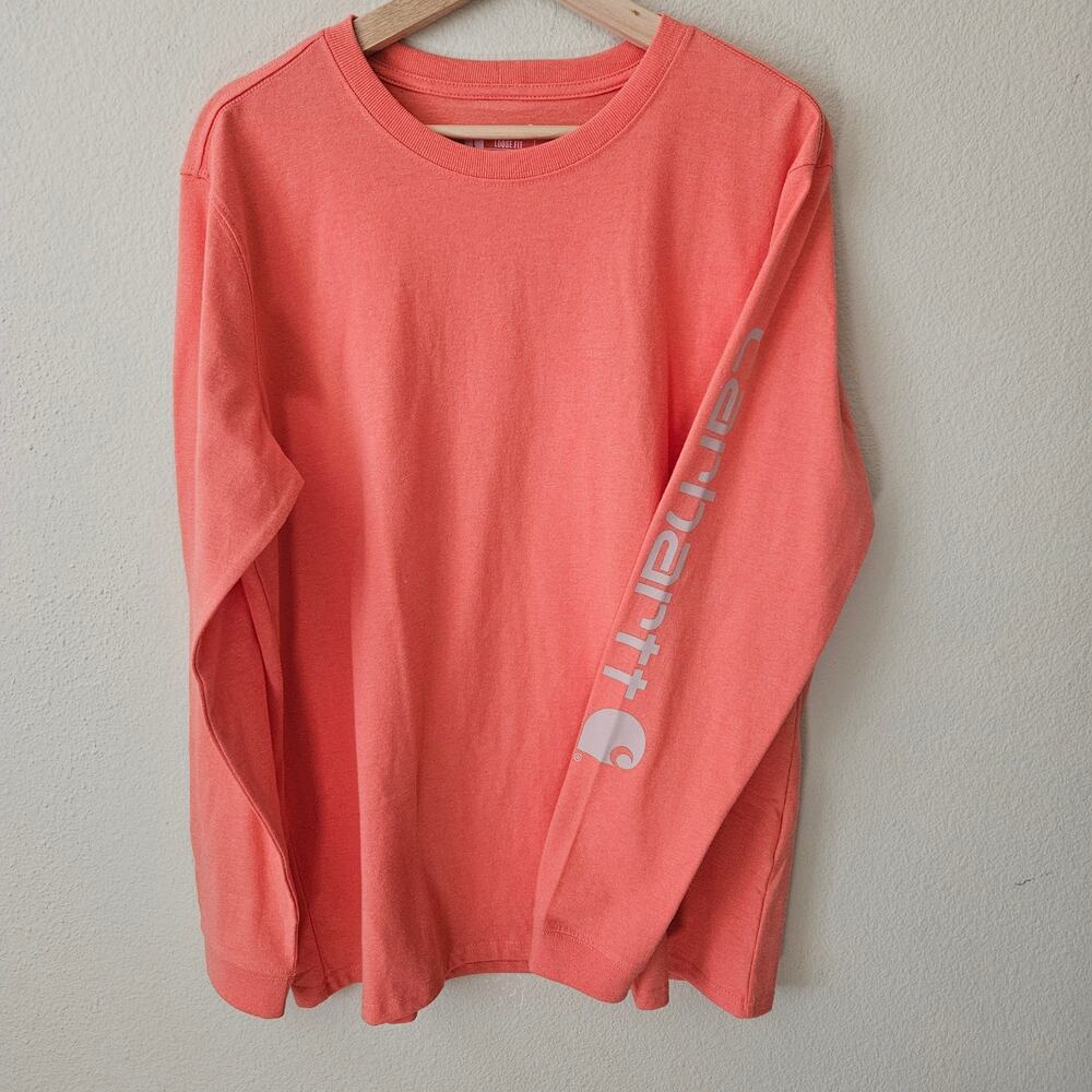Carhartt Women's Long Sleeve Logo T-Shirt Large Loose Fit